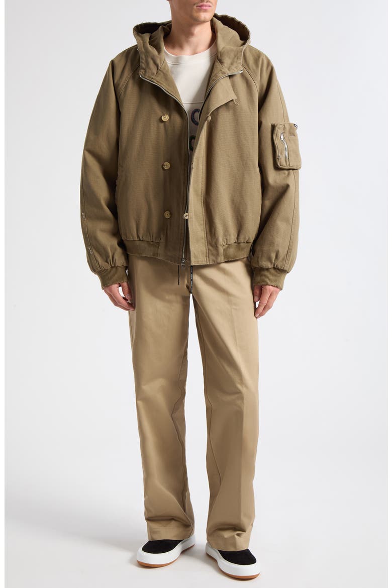 Drawstring Cotton Twill Trousers, Alternate, color, SAND SUITING