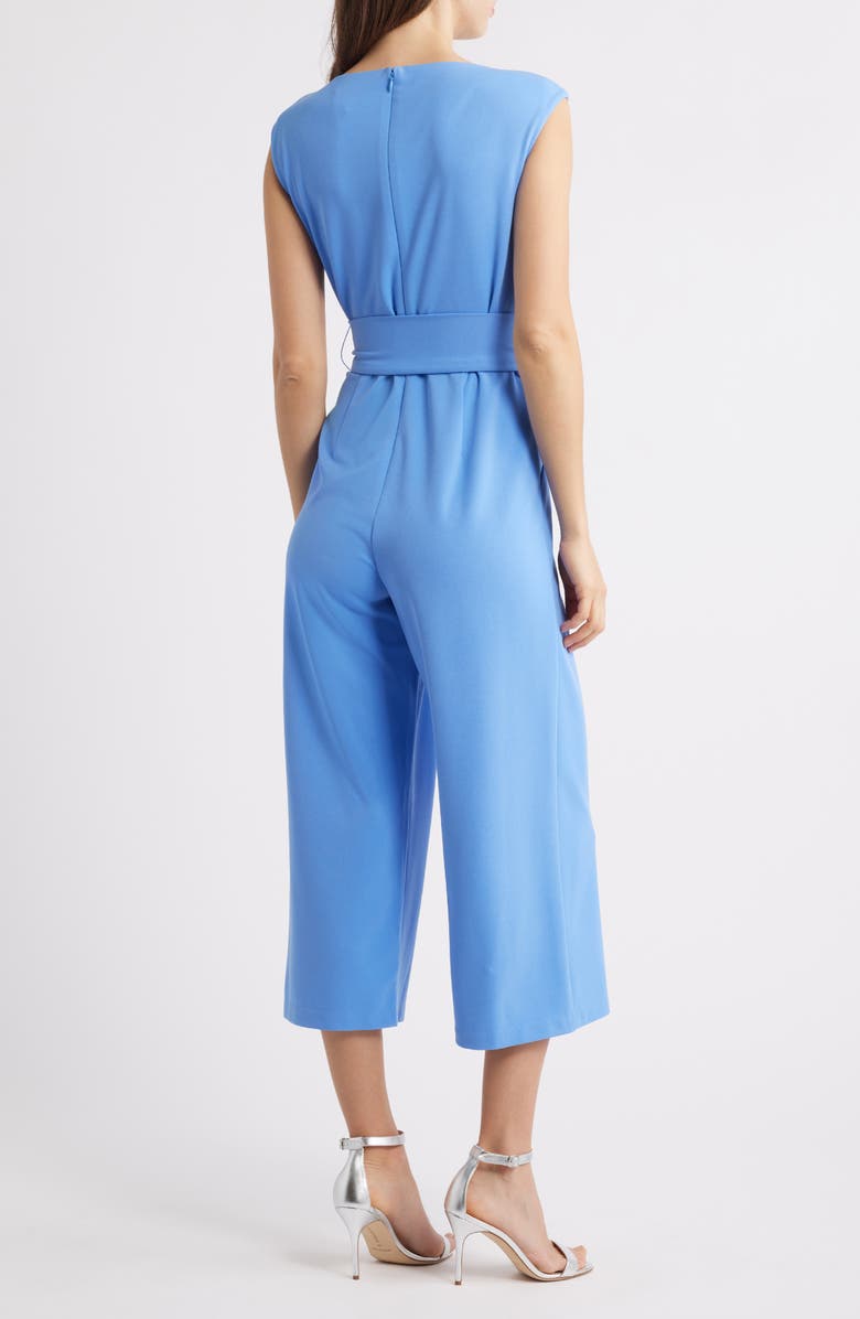 Tahari ASL Side Knot Scuba Crepe Jumpsuit, Alternate, color, Ultra Marine