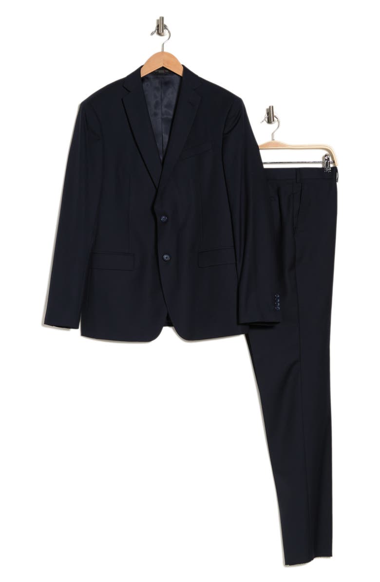 John Varvatos Star USA Two-Button Solid Wool Blend Suit, Alternate, color, Blue