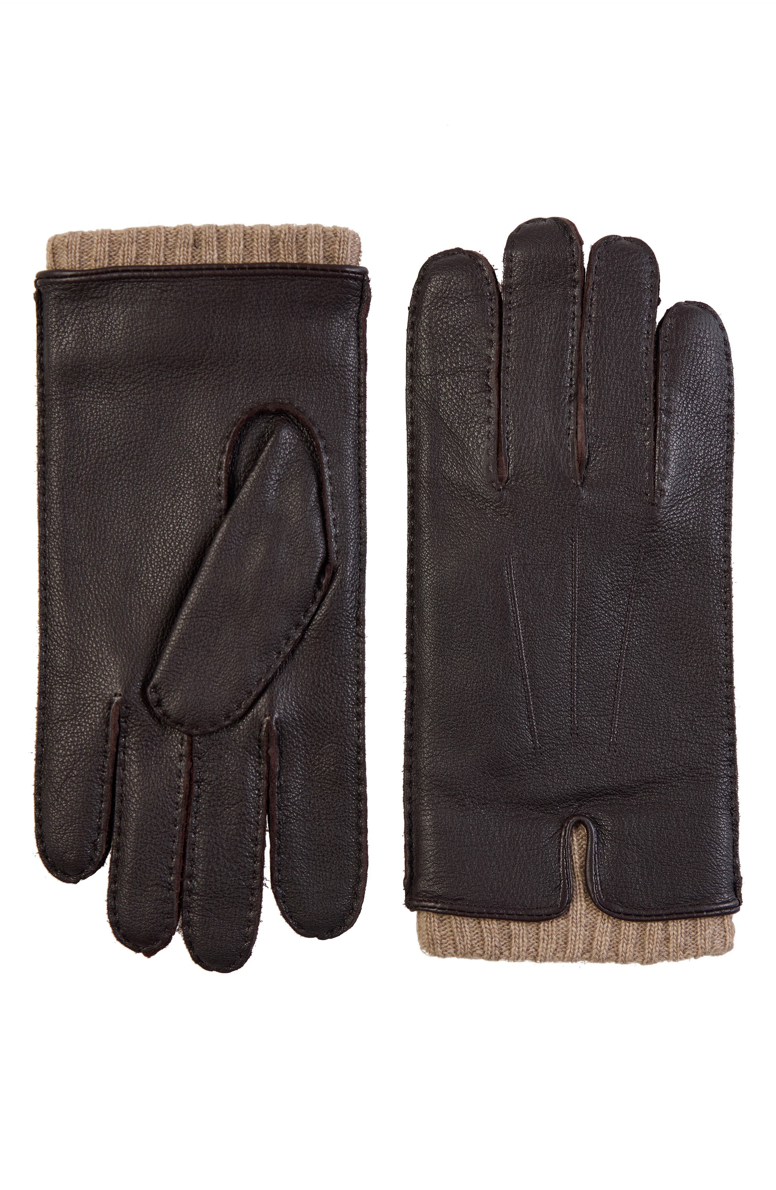 Vince Cashmere Cuff Leather Gloves