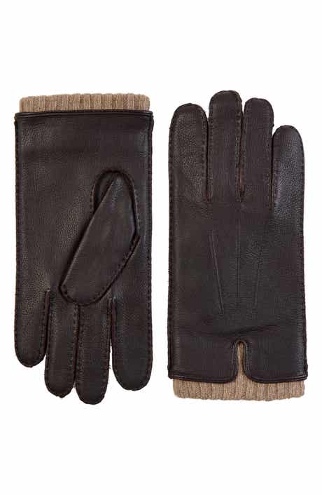 Vince Cashmere Cuff Leather Gloves