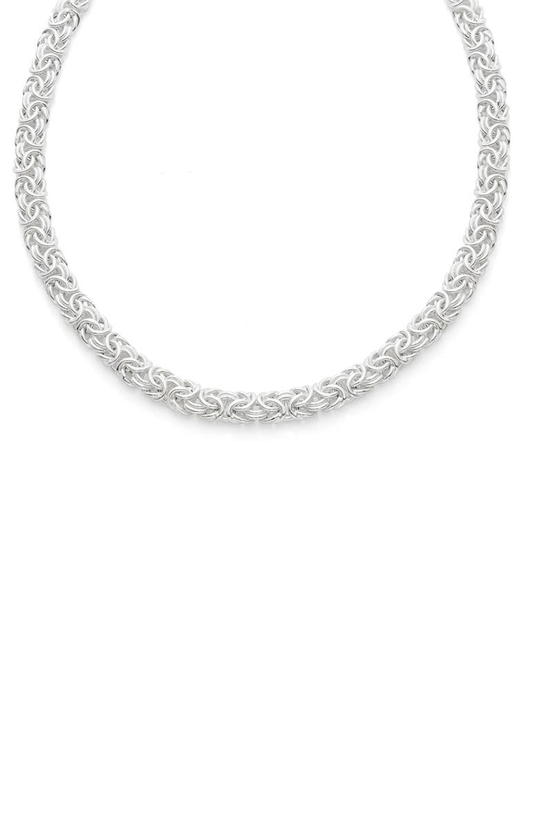 FZN Sterling Silver Byzantine Chain Necklace, Main, color, Silver