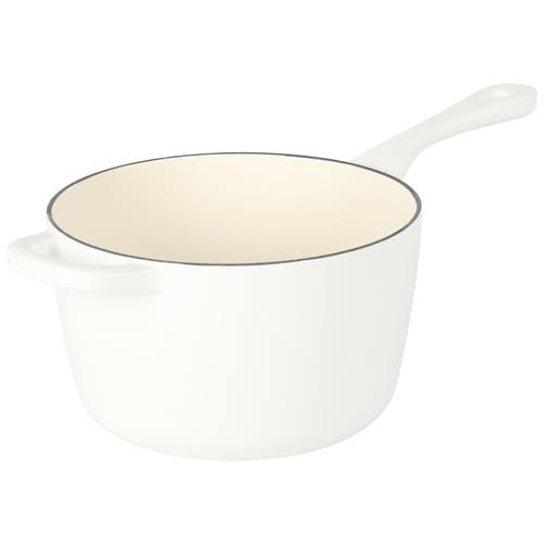 Crock-pot 3 Quart Enameled Cast Iron Saucepan With Lid In White