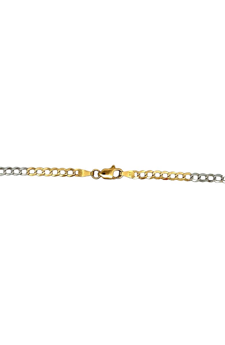 Ancona Jewelry 14K Tri Color Gold Curb Chain Necklace 3.2mm 18 Inch, Alternate, color, Yellow