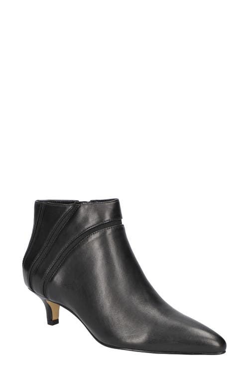 Bella Vita Faraday Kitten Heel Bootie in Black Leather 