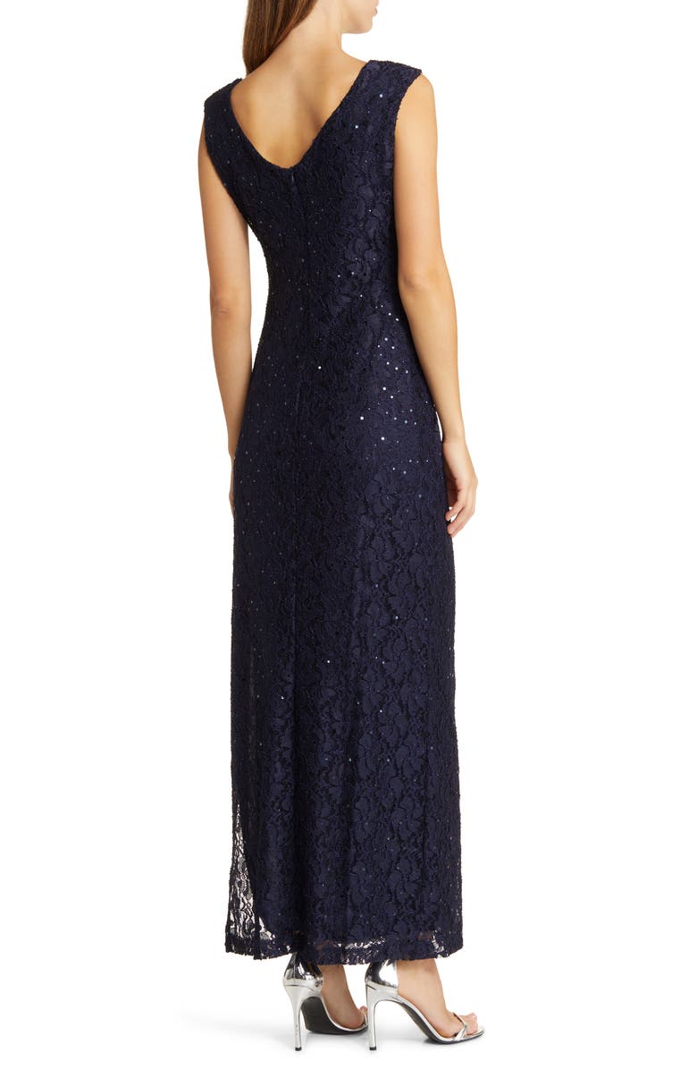 Connected Apparel Sequin Lace Sheath Gown, Alternate, color, 