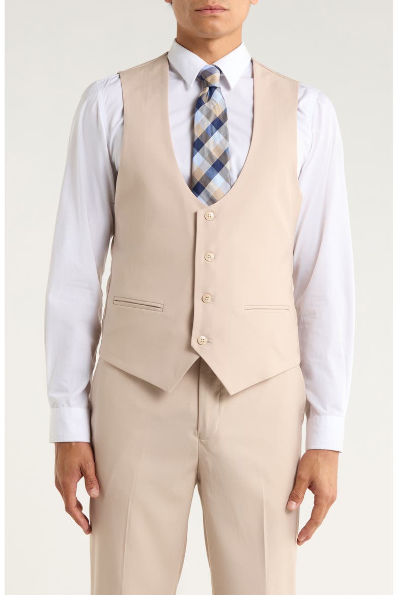 Stretch 3-Piece Suit, Alternate, color, MID TAN