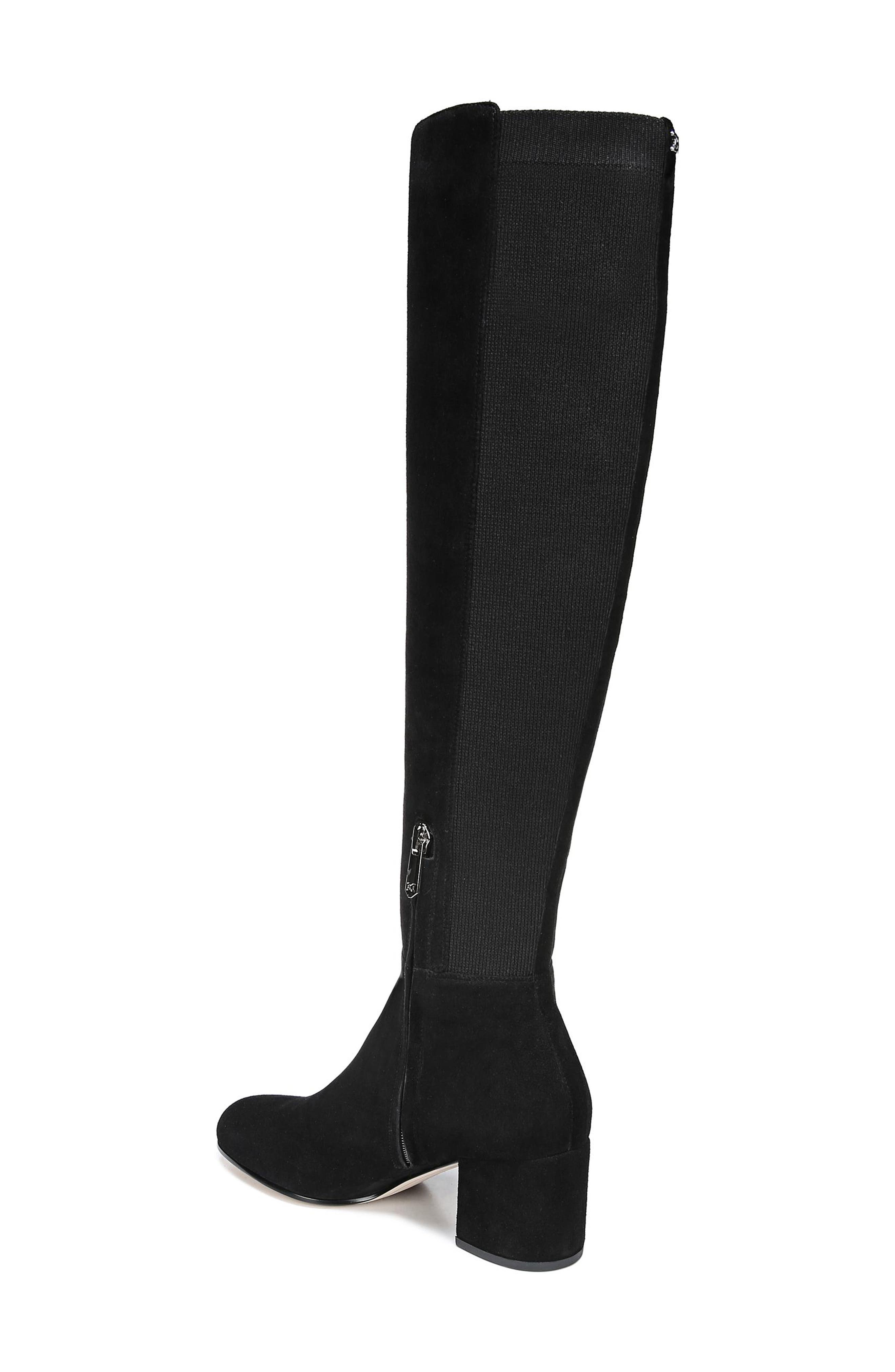 Valda Knee High Boot, Alternate, color, BLACK SUEDE