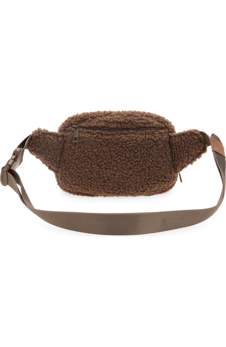 Zella Faux Shearling Crossbody, Alternate, color, Brown Mole
