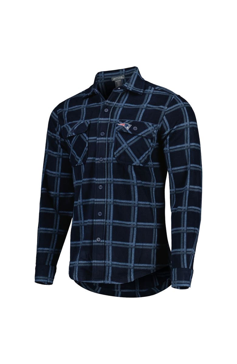 ANTIGUA Men's Antigua Navy New England Patriots Industry Flannel Button-Up Shirt Jacket, Alternate, color, Navy