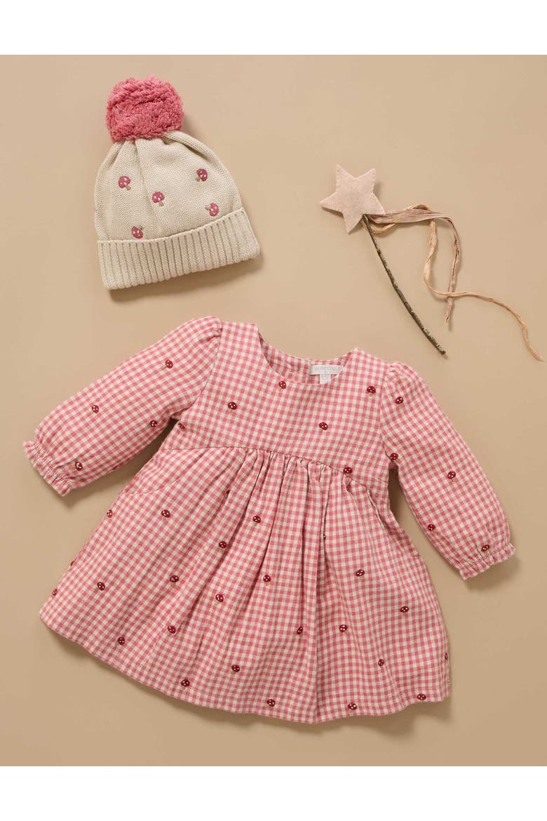 Gingham Broidery Dress, Alternate, color, Gingham Toadstool Broderie