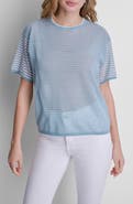 DKNY Stripe Short Sleeve Sweater