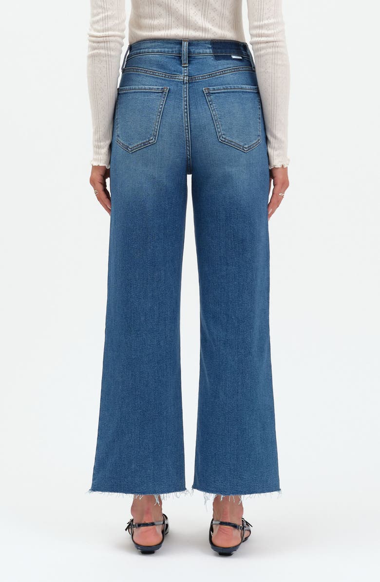 DAZE Pleaser High Waist Raw Hem Crop Jeans, Alternate, color, Indigo Wave