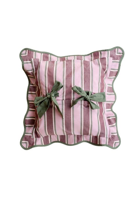 Cotton Stripe Bow Pillowcase