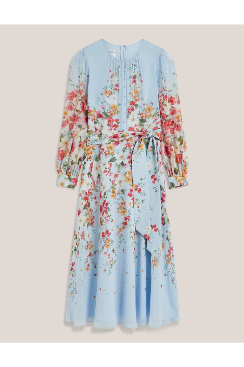 Liberty Silk Midi Dress, Alternate, color, Palebluemulti