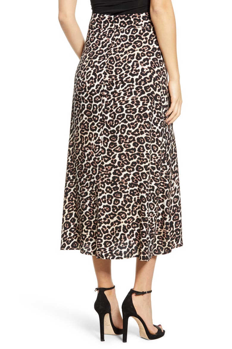 Kiwi Midi Skirt, Alternate, color, LEOPARD