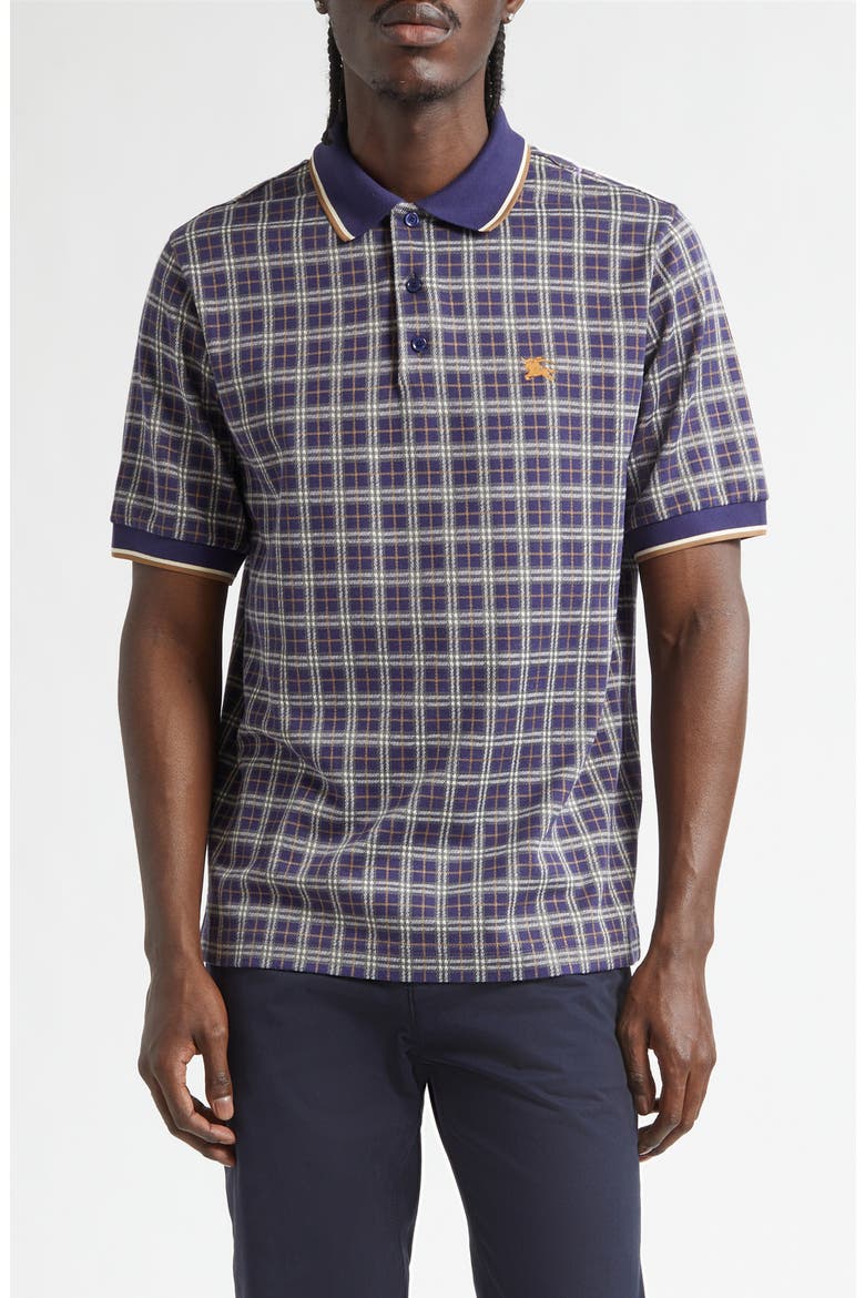 Pelham Tipped Check Polo, Main, color, PILOT BLUE CHECK