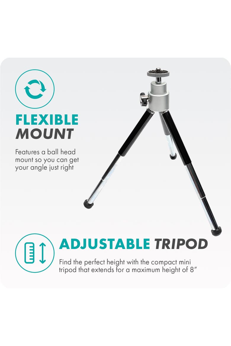 VXR10 Shotgun Mic with WM-VXR10 Wireless Microphone Adapter and Tripod - for Lightning Compatible iPhones, iPads, Alternate, color, Black