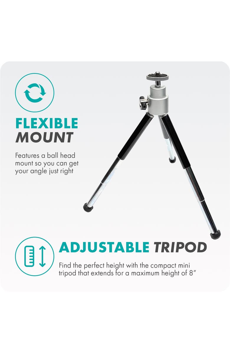 MOVO VXR10 Shotgun Mic with WM-VXR10 Wireless Microphone Adapter and Tripod - for Lightning Compatible iPhones, iPads, Alternate, color, Black