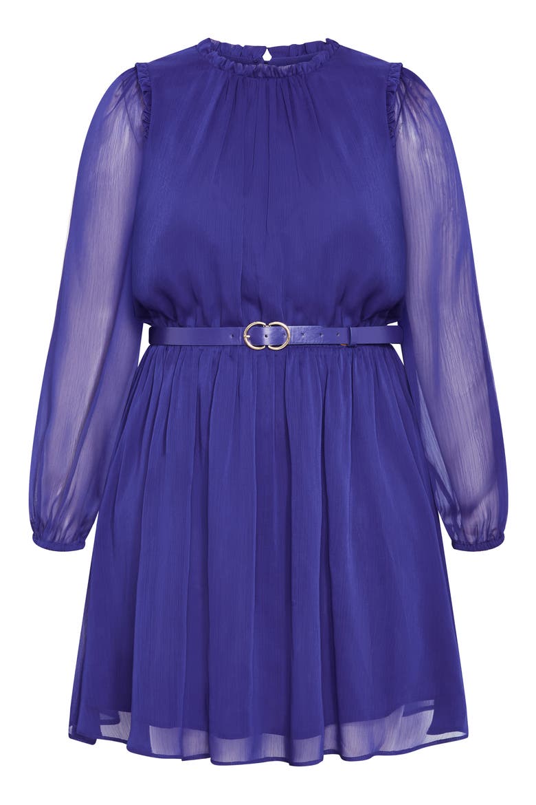 Madelynn Belted Long Sleeve Dress, Alternate, color, LAPIS