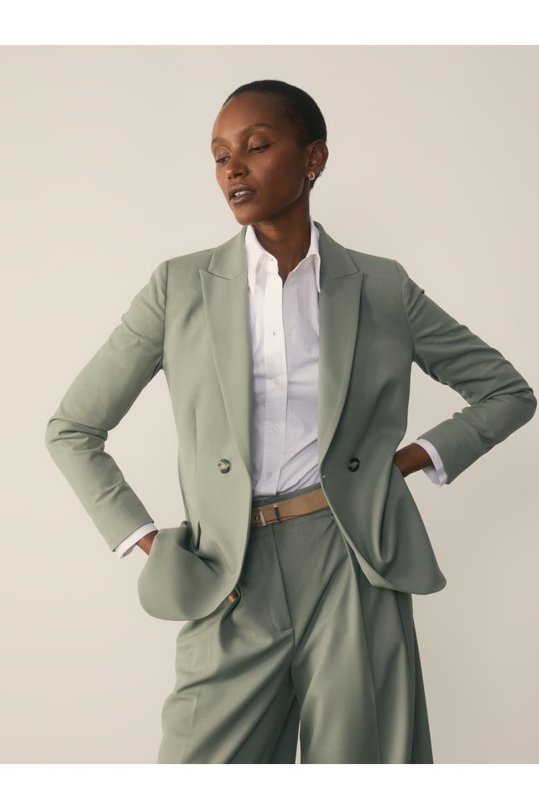 Double-Breasted Blazer, Alternate, color, Green