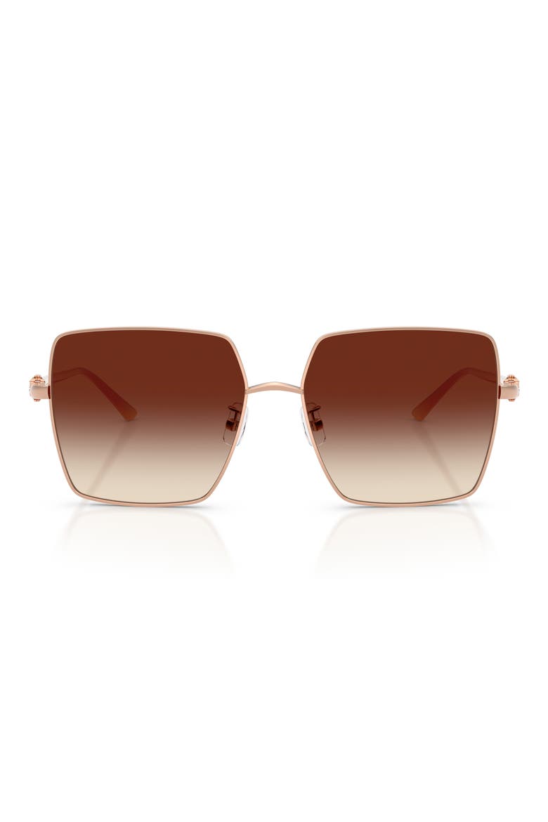TY6120 57mm Gradient Square Sunglasses, Main, color, ROSE GOLD