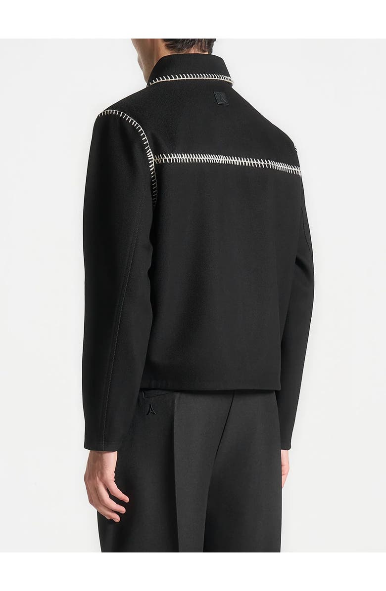 Manière De Voir Alex Whipstitch Twill Boxy Jacket, Alternate, color, Black