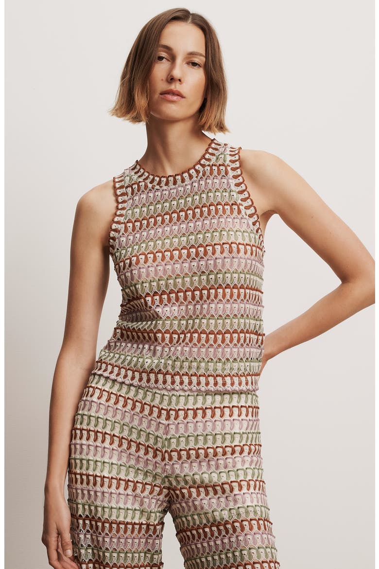 Rhett Stripe Crochet Knit Tank, Alternate, color, DEEP OCHRE DOVE MULTI