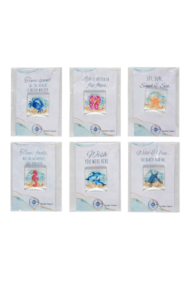 Beach Keepsake Pocket Charms Assortment of 6, Main, color, Blue