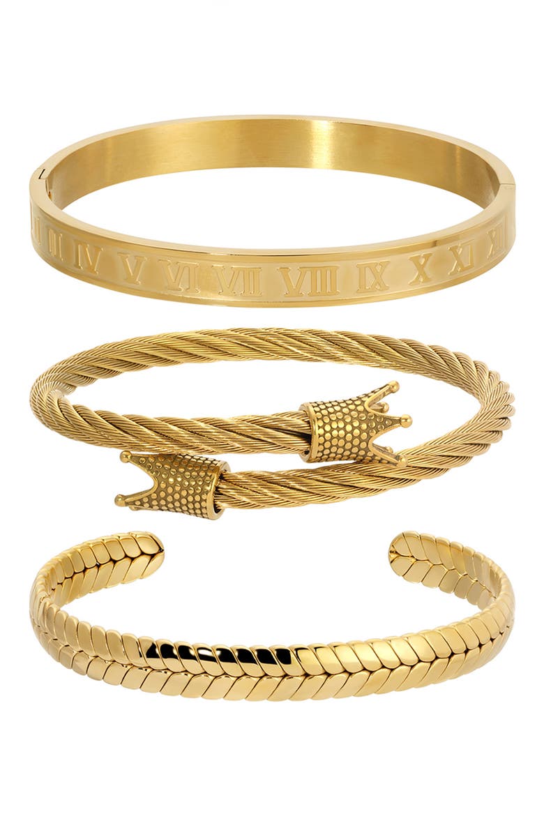 Ben 3-Piece Bracelet Set, Alternate, color, GOLD