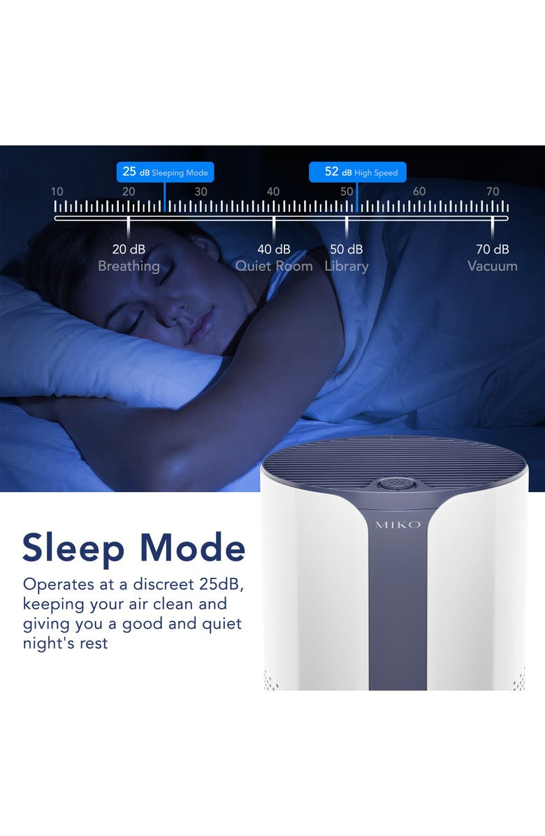 MIKO Ibuki True HEPA Air Purifier with Auto Mode and Diffuser, Alternate, color, White