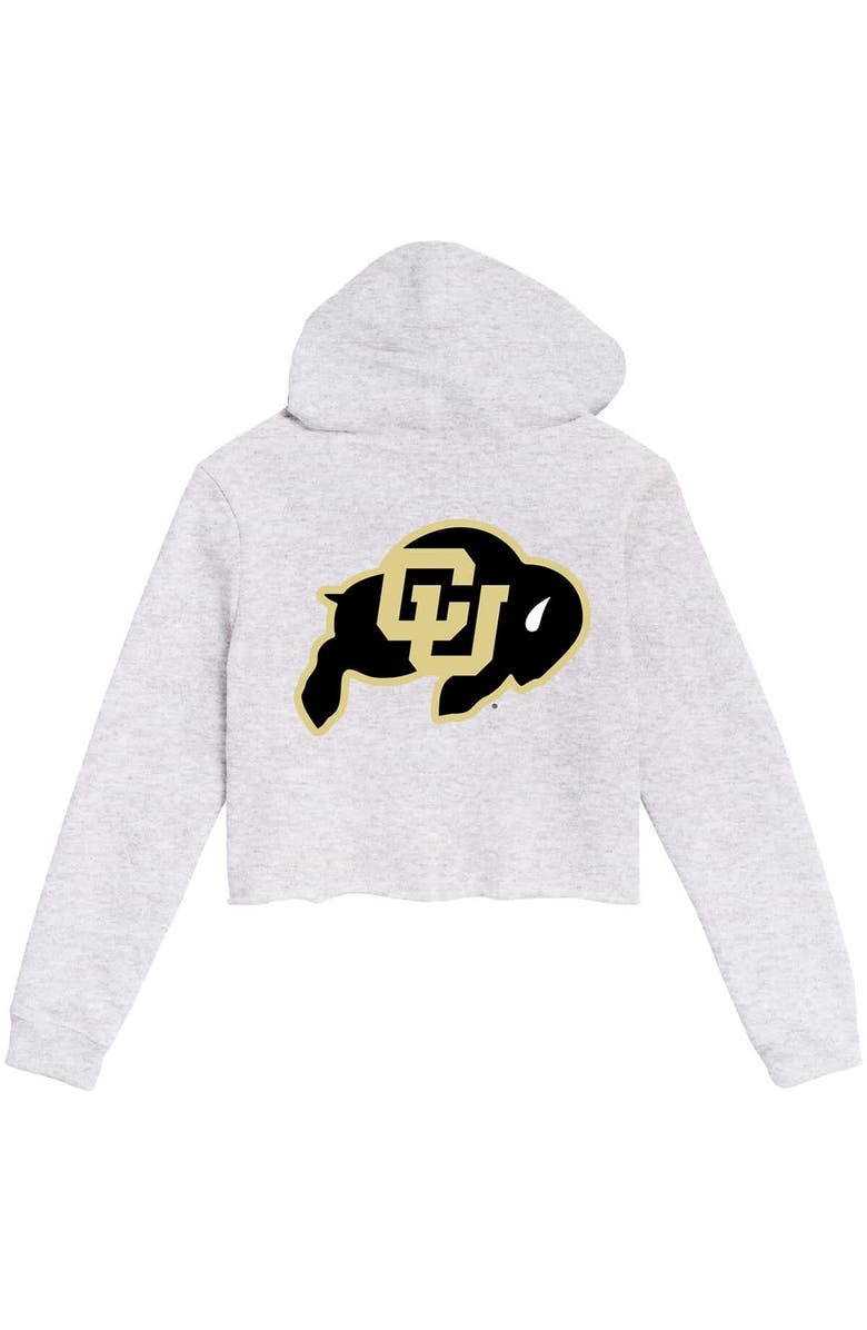 LEAGUE COLLEGIATE WEAR Women's League Collegiate Wear Ash Colorado Buffaloes 2-Hit 1636 Cropped Pullover Hoodie, Alternate, color, Ash