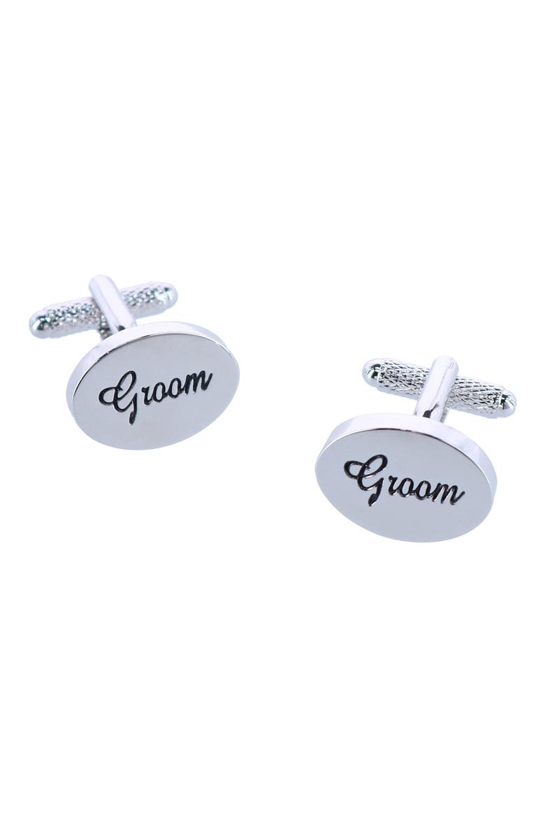 Groom Cuff Links, Main, color, SILVER