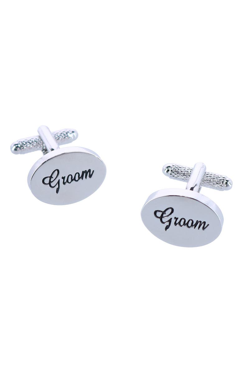 Trafalgar Groom Cuff Links, Main, color, Silver
