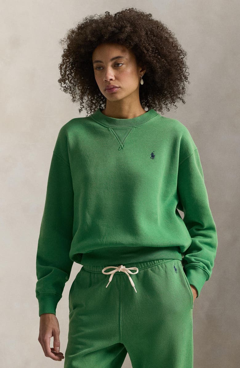 Polo Ralph Lauren Arctic Fleece Sweatshirt, Alternate, color, Bright Clover