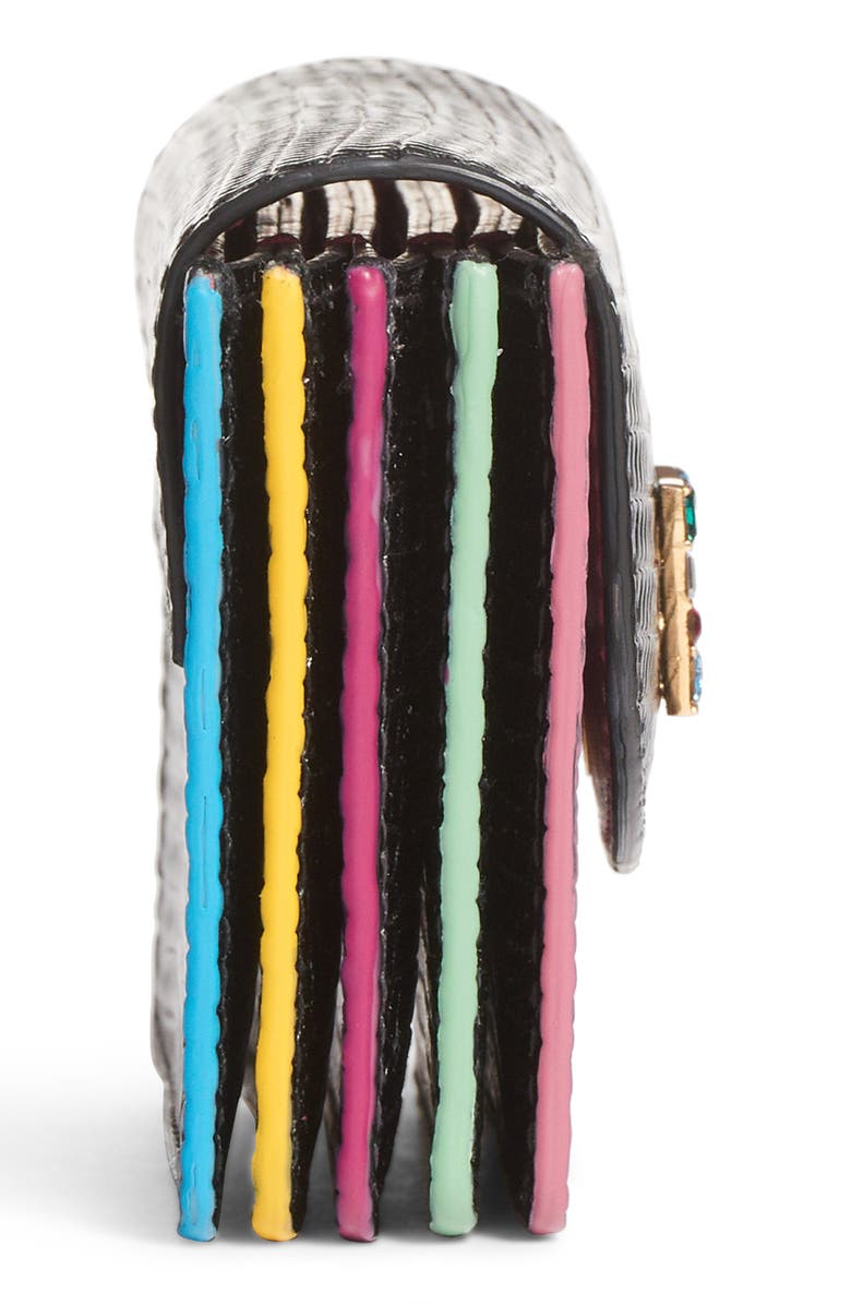 Dolce&Gabbana Crystal Logo Embossed Leather Wallet, Alternate, color, 