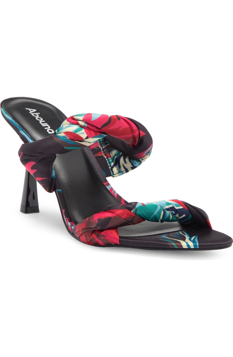 Abound Parris Twist Strap Stiletto Sandal, Main, color, Black Green Palm Print