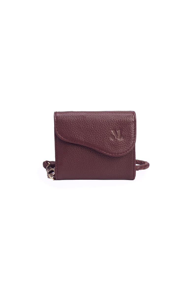 Leather Trifold Wallet, Main, color, Burgundy
