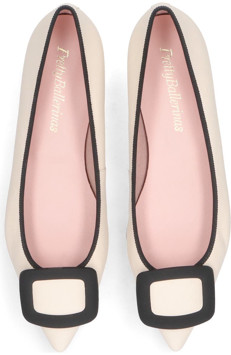 Pretty Ballerinas Pointed Toe Buckle Flat, Main, color, Ivory