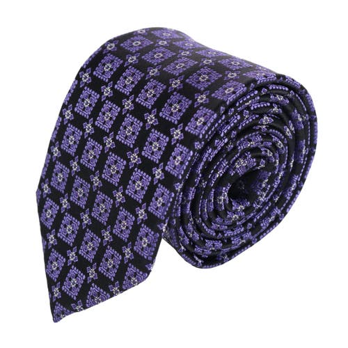 Trafalgar Azzimato Diamond Stately Silk Necktie in Purple 