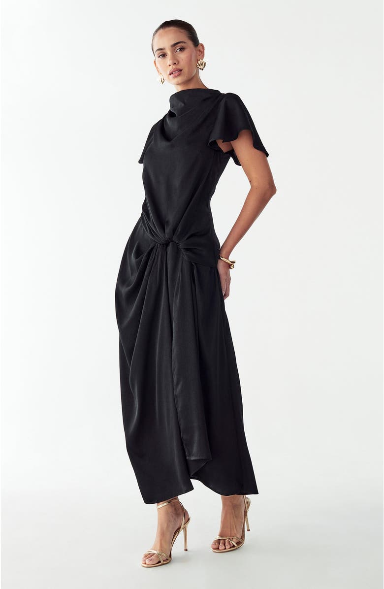 WILLA Lissy Midi Dress, Alternate, color, Black