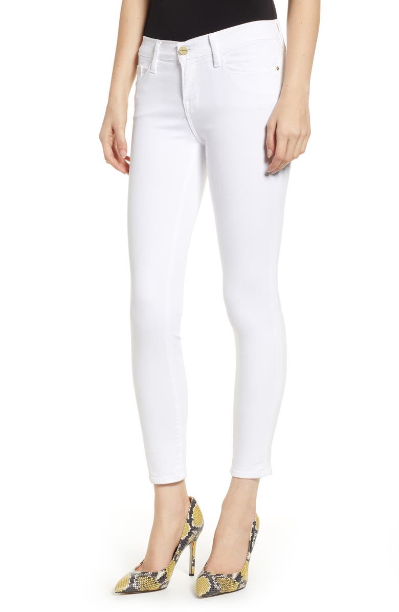 FRAME Le Color Crop Skinny Jeans, Main, color, Blanc
