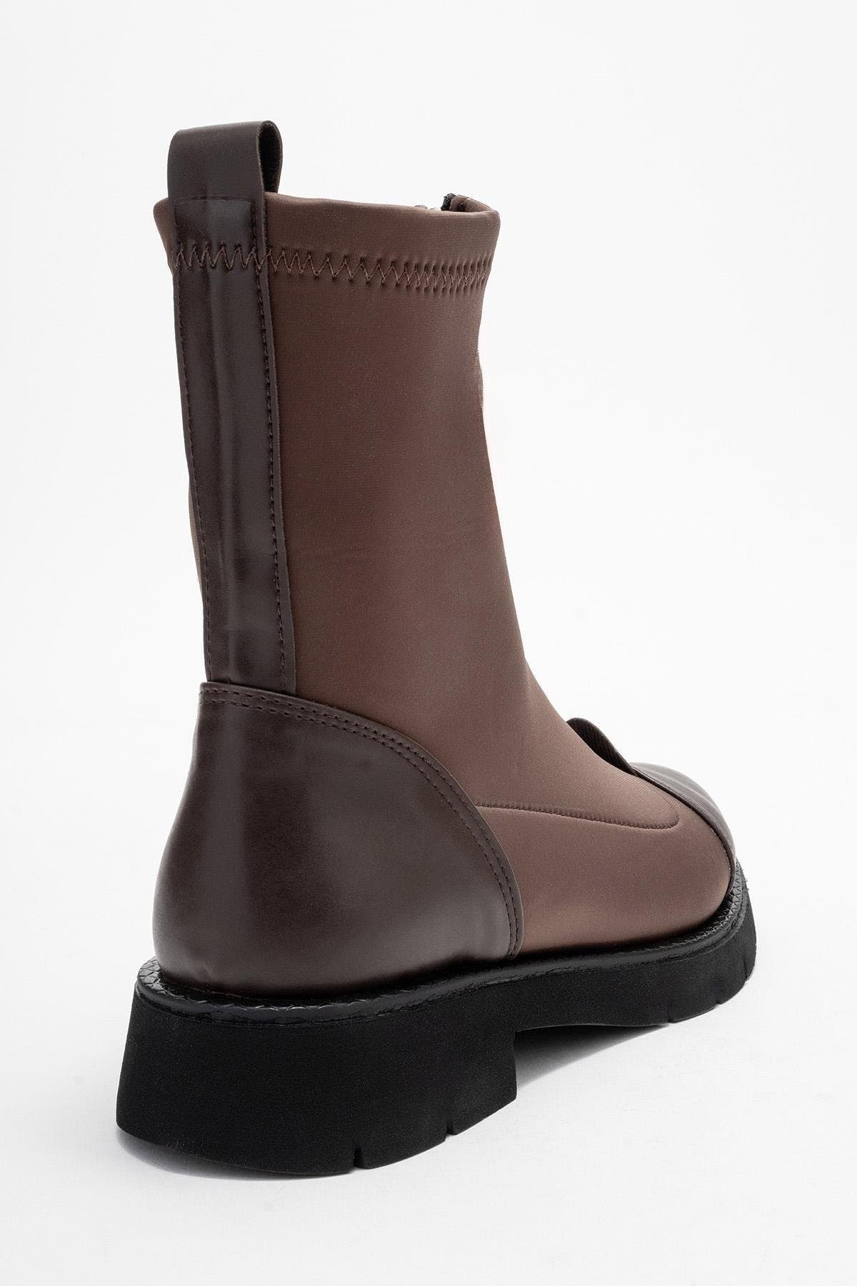 Martos Stretch Front Zip Ankle Boot, Alternate, color, Brown Faux Leather