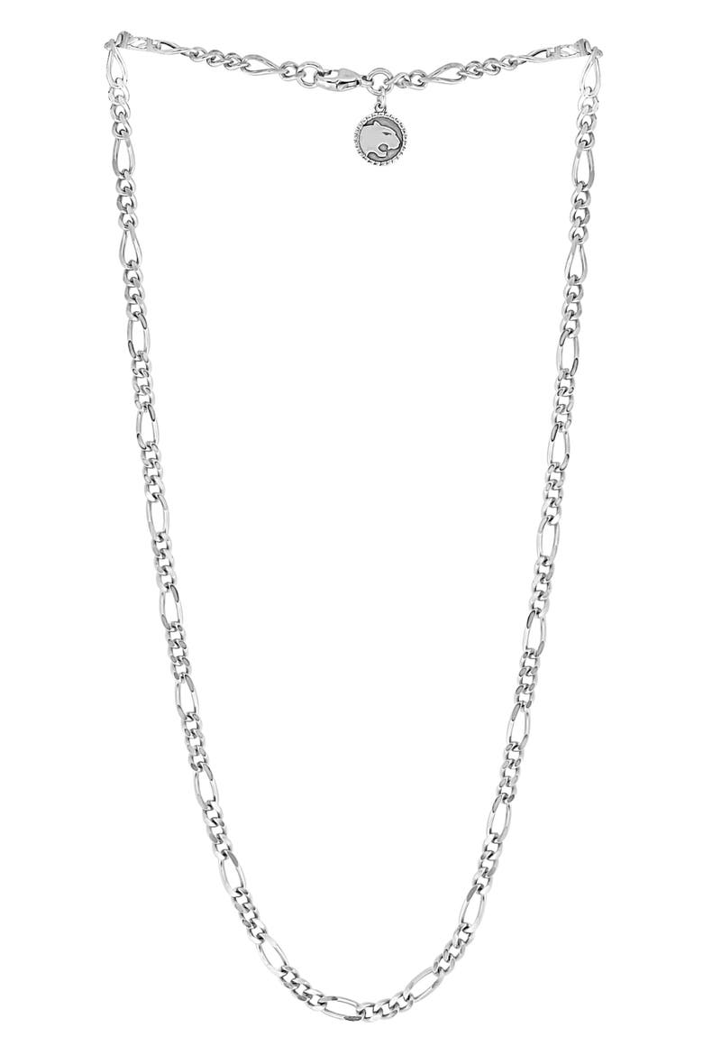 Sterling Silver 22" Figaro Chain Necklace, Alternate, color, WHITE