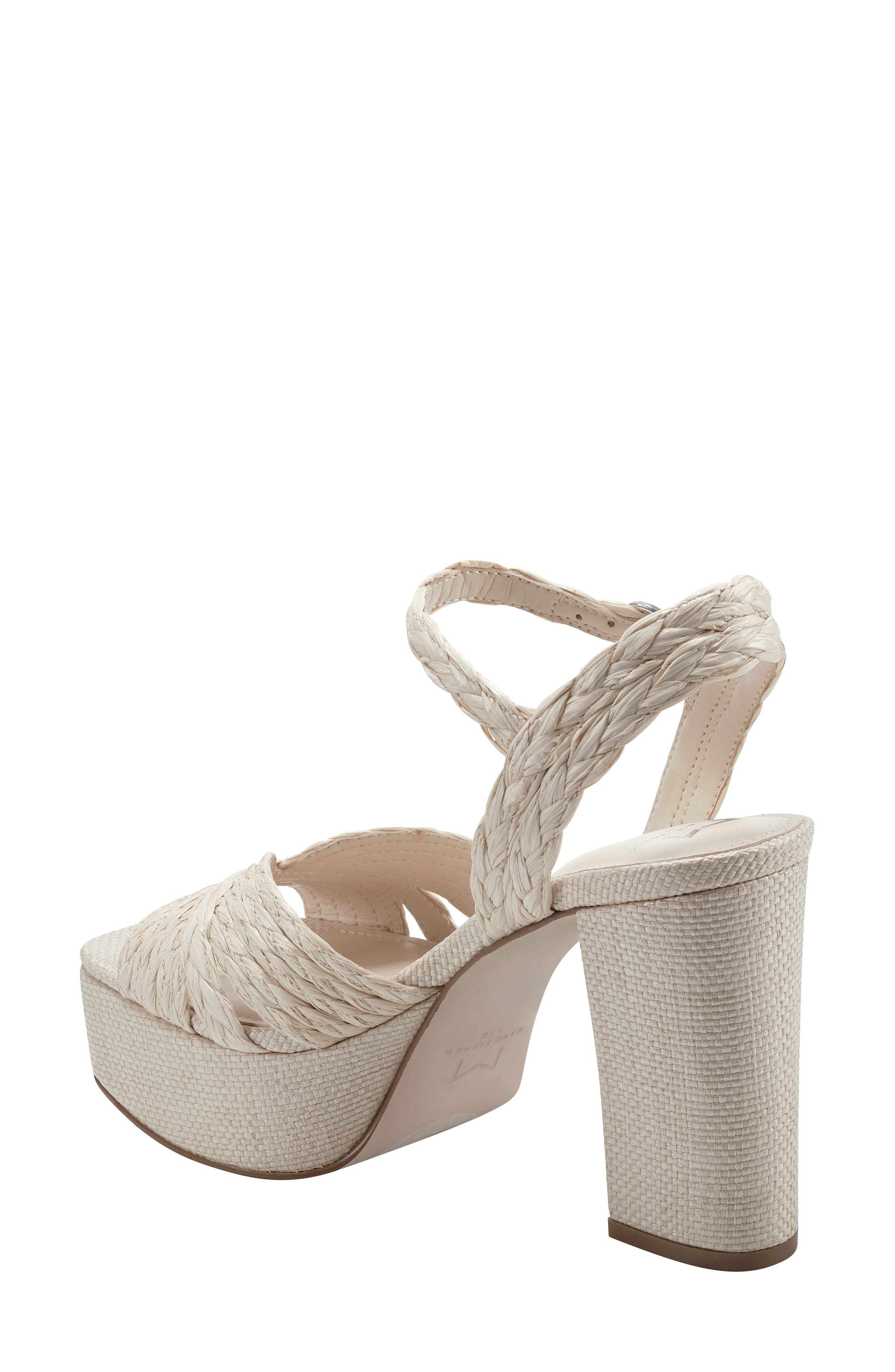 Chela Platform Raffia Sandal, Alternate, color, LIGHT NATURAL