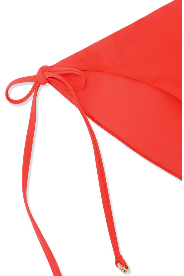 Riah Side Tie Bikini Bottoms, Alternate, color, CORAL ORANGE
