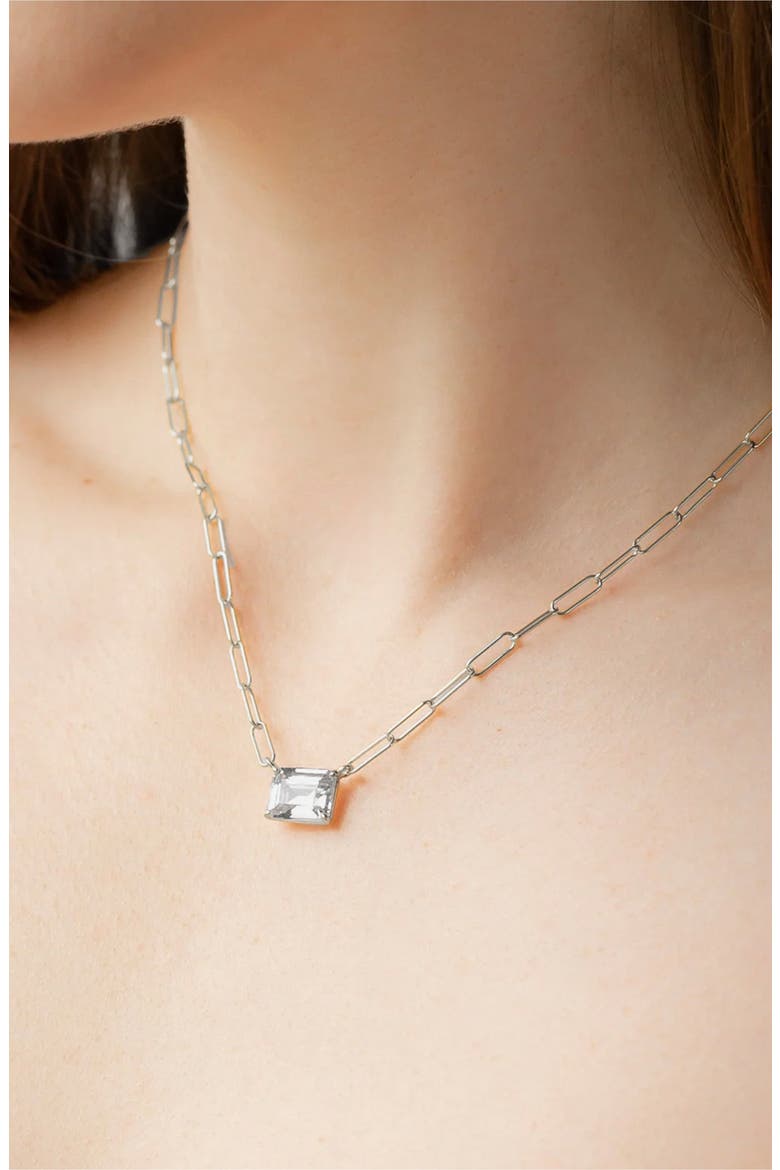 Sterling Silver 18k Gold Plated Lena Sparkle Necklace & Earring Set Daily Wear, Alternate, color, Silver