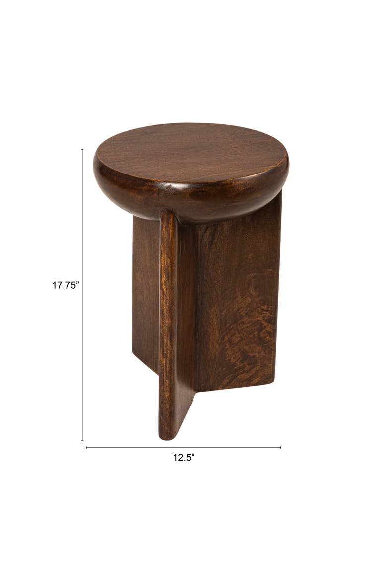 Semi-Sphere Accent Table with Solid Legs, Alternate, color, Brown