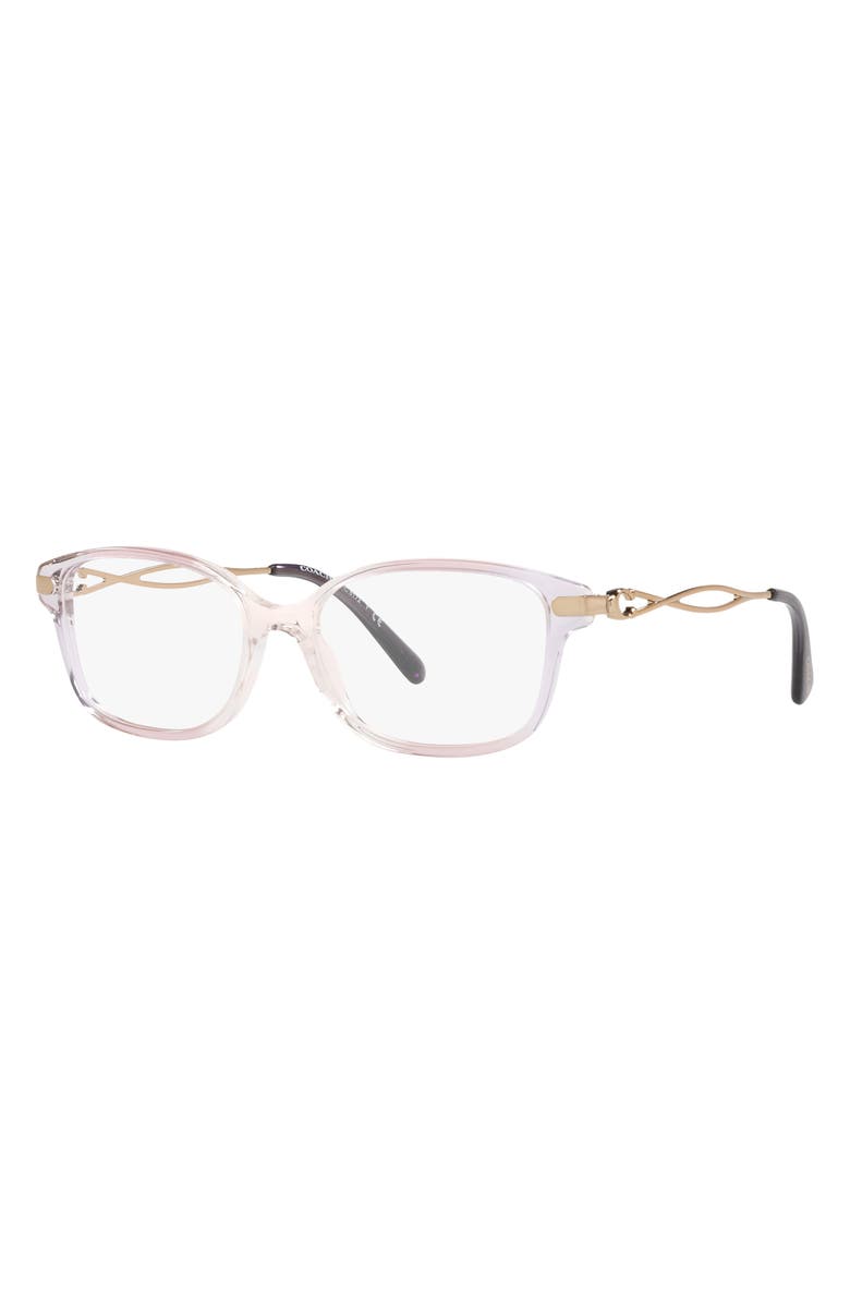 COACH 54mm Pillow Optical Glasses, Alternate, color, Tran Violt