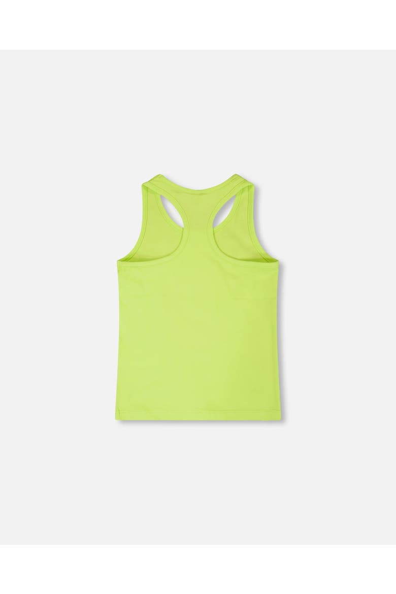 Organic Cotton Jersey Screen Tropical Sleeveless Tank Top, Alternate, color, Lime Green